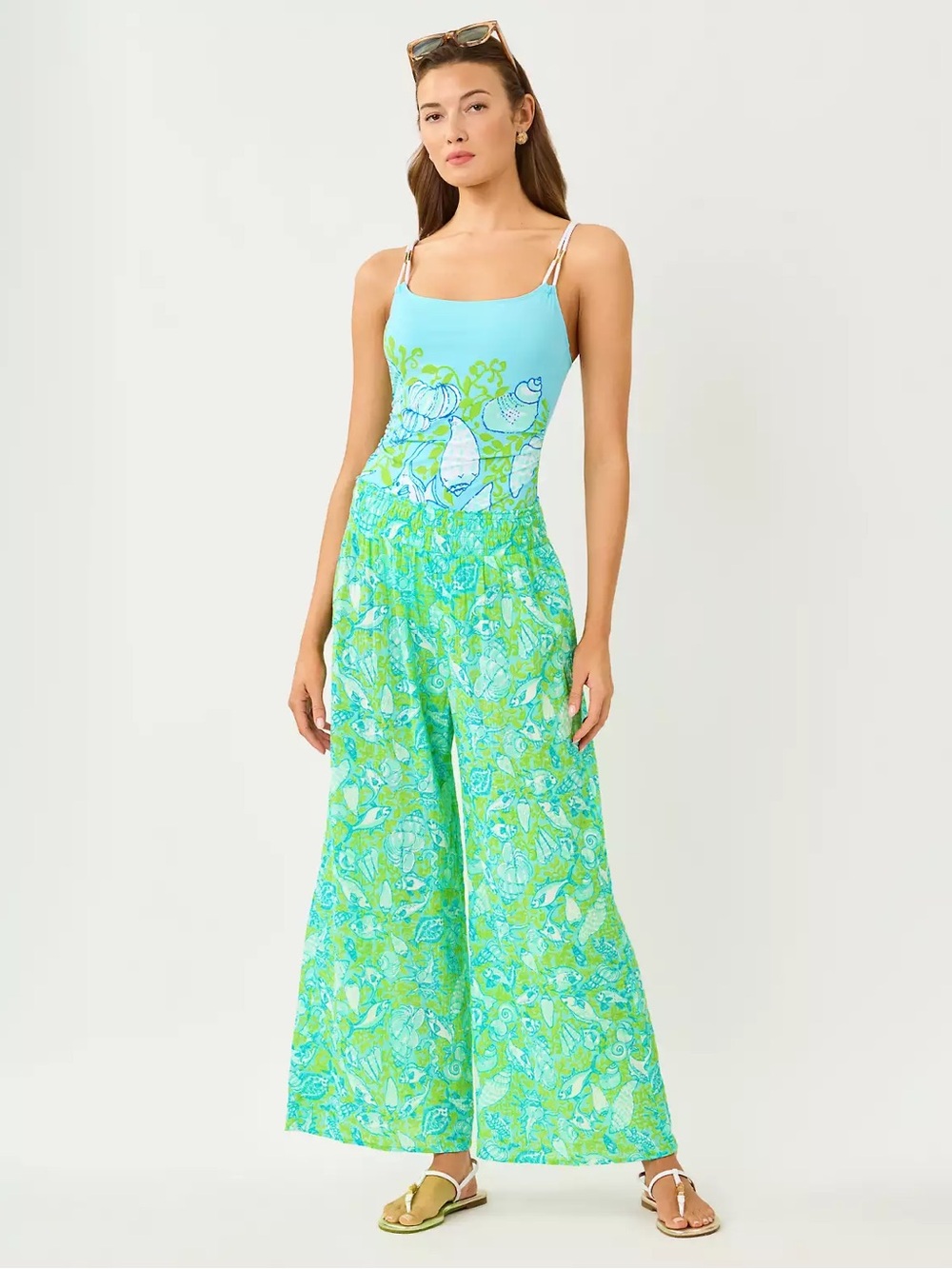 Lilly Pulitzer 2025 *PINK/BLUE* Enzo Cotton Coverup Pant XXS